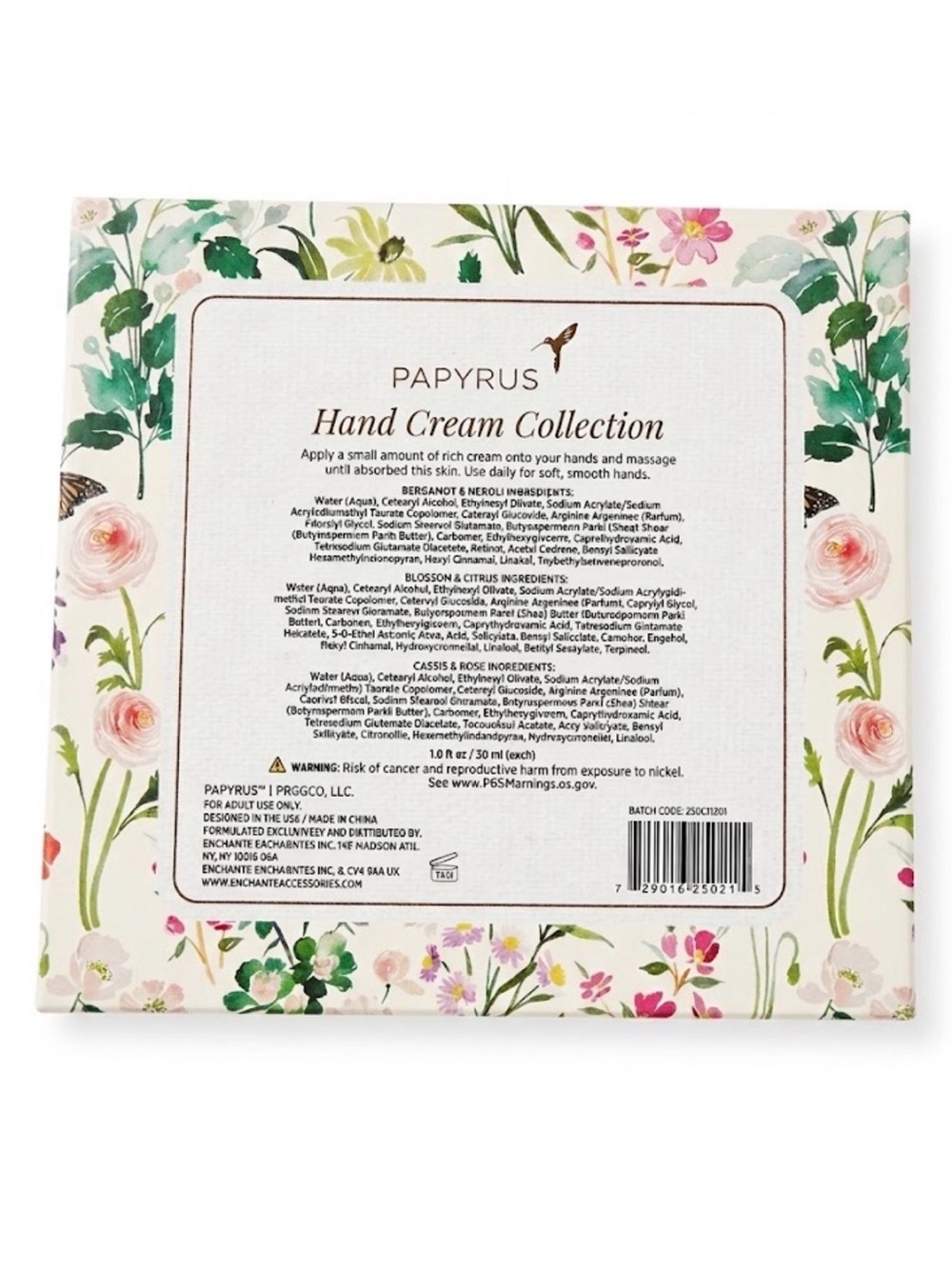 Papyrus Floral Hand Cream Trio- Bergamot & Neroli, Blossom Citrus, Cassis Rose - Picture 2 of 5
